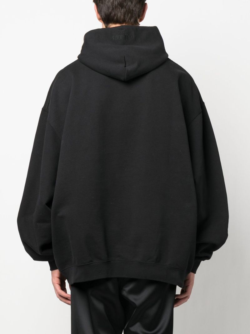 Black Logo Embroidered Hoodie