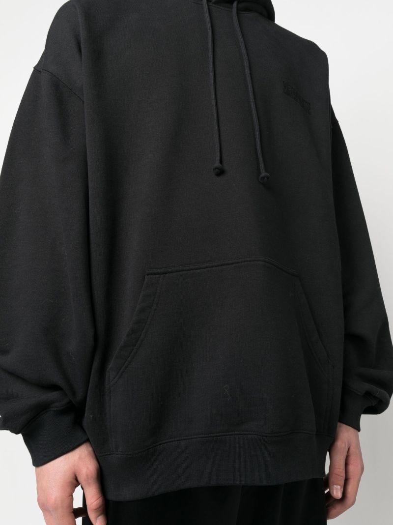 Black Logo Embroidered Hoodie