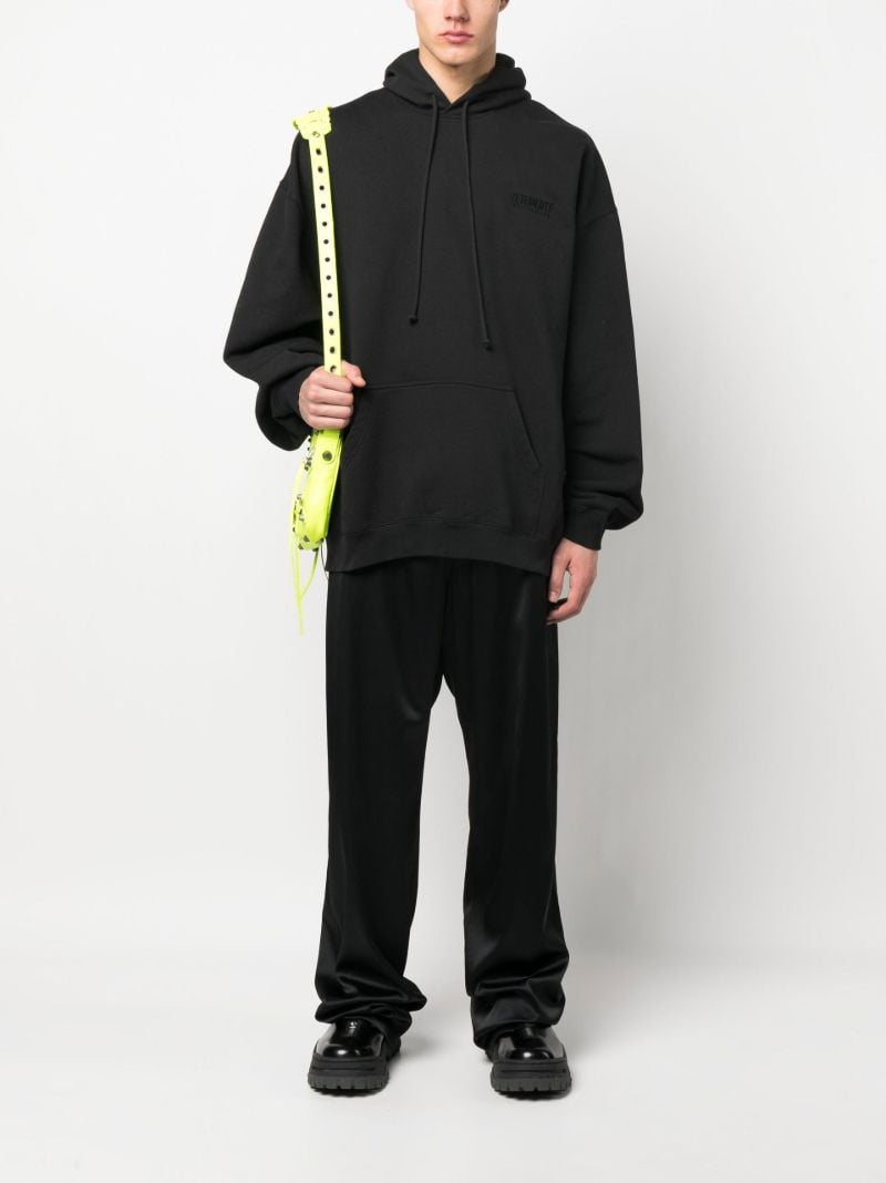 Black Logo Embroidered Hoodie