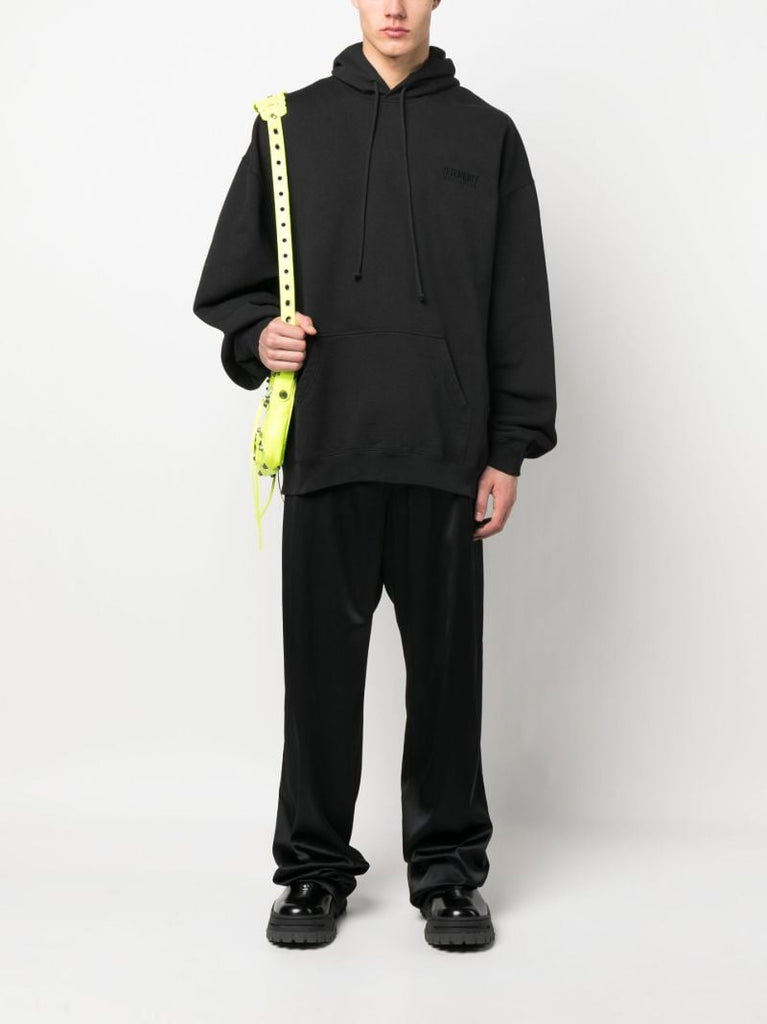 Black Logo Embroidered Hoodie