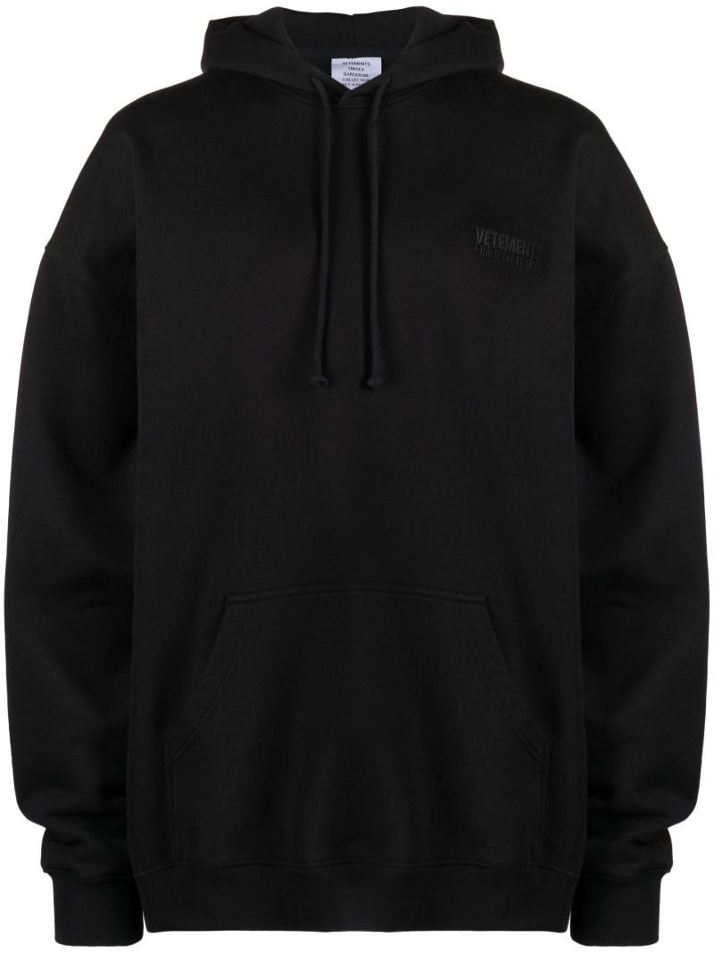 Black Logo Embroidered Hoodie