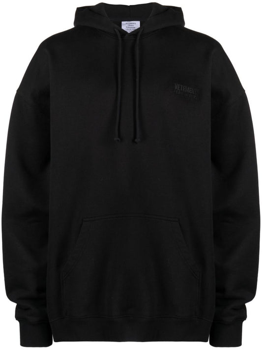 Black Logo Embroidered Hoodie