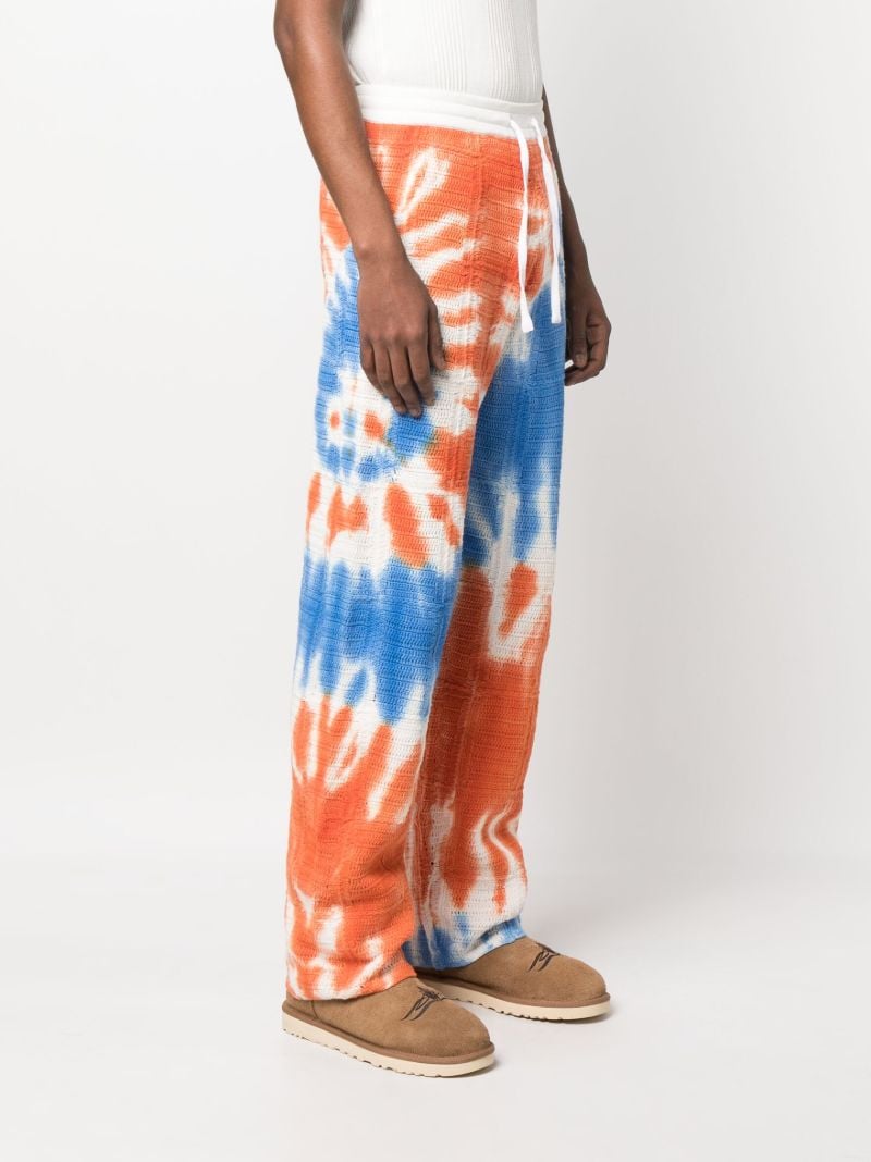 White Tie Dye Cotton Track Pants