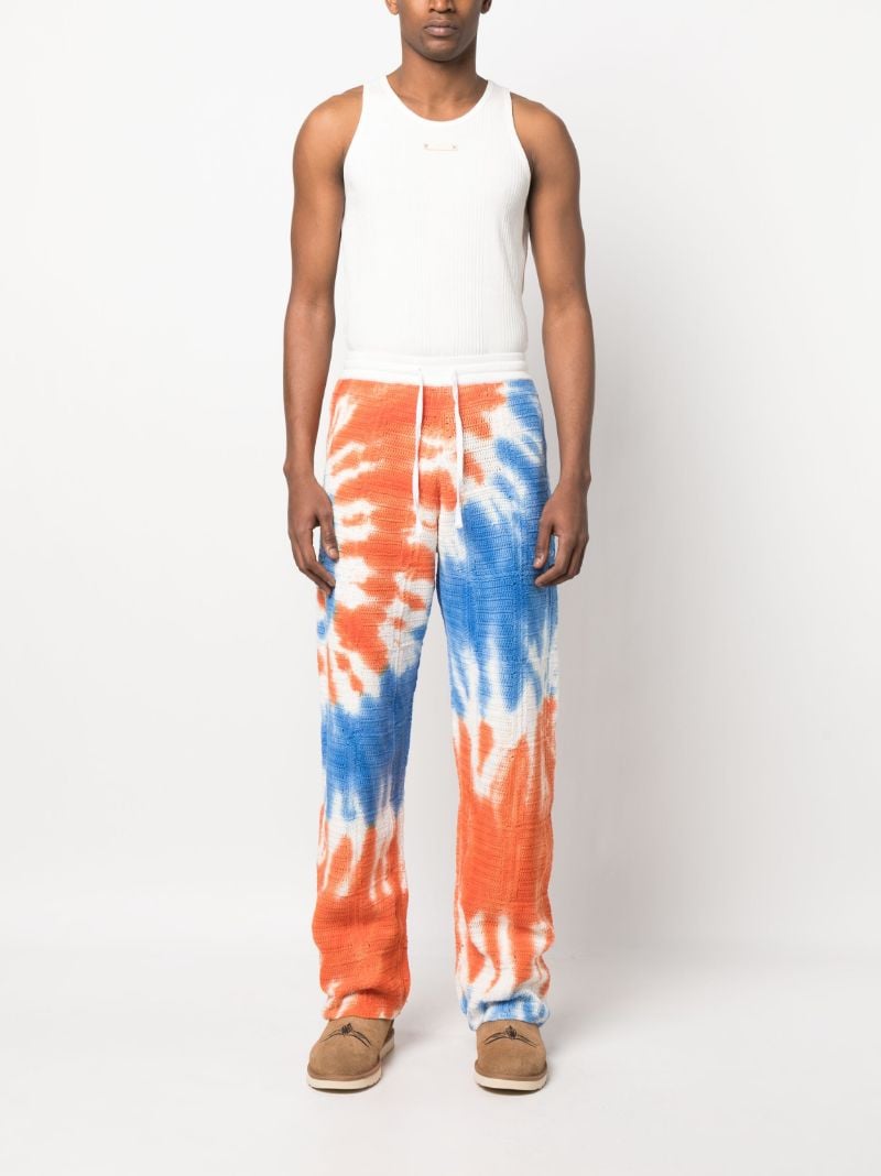 White Tie Dye Cotton Track Pants