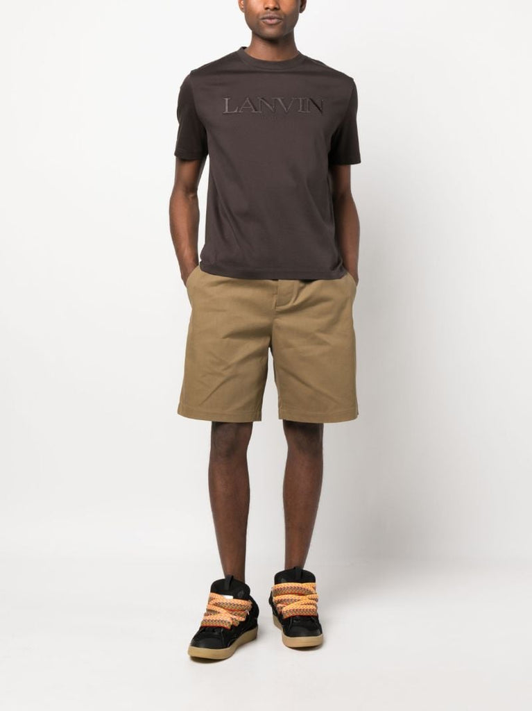 Black Logo Embroidered Cotton T-shirt