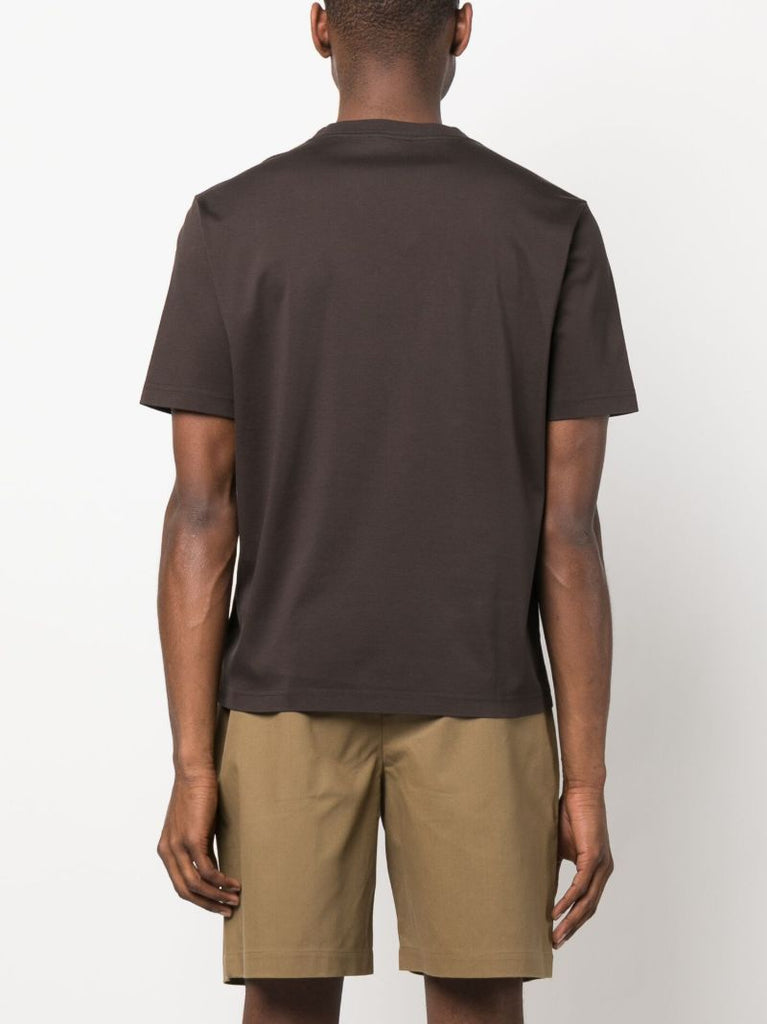 Black Logo Embroidered Cotton T-shirt
