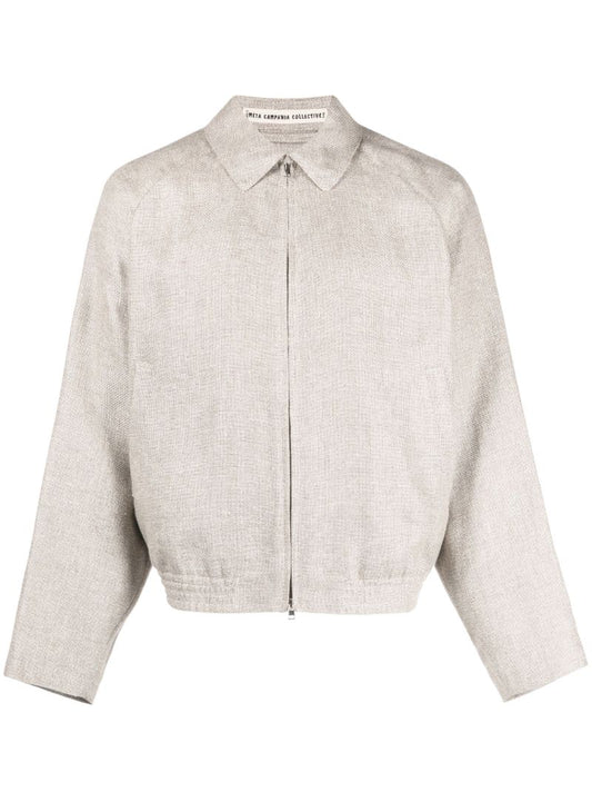 Neutral Long-sleeve Zip-up Jacket