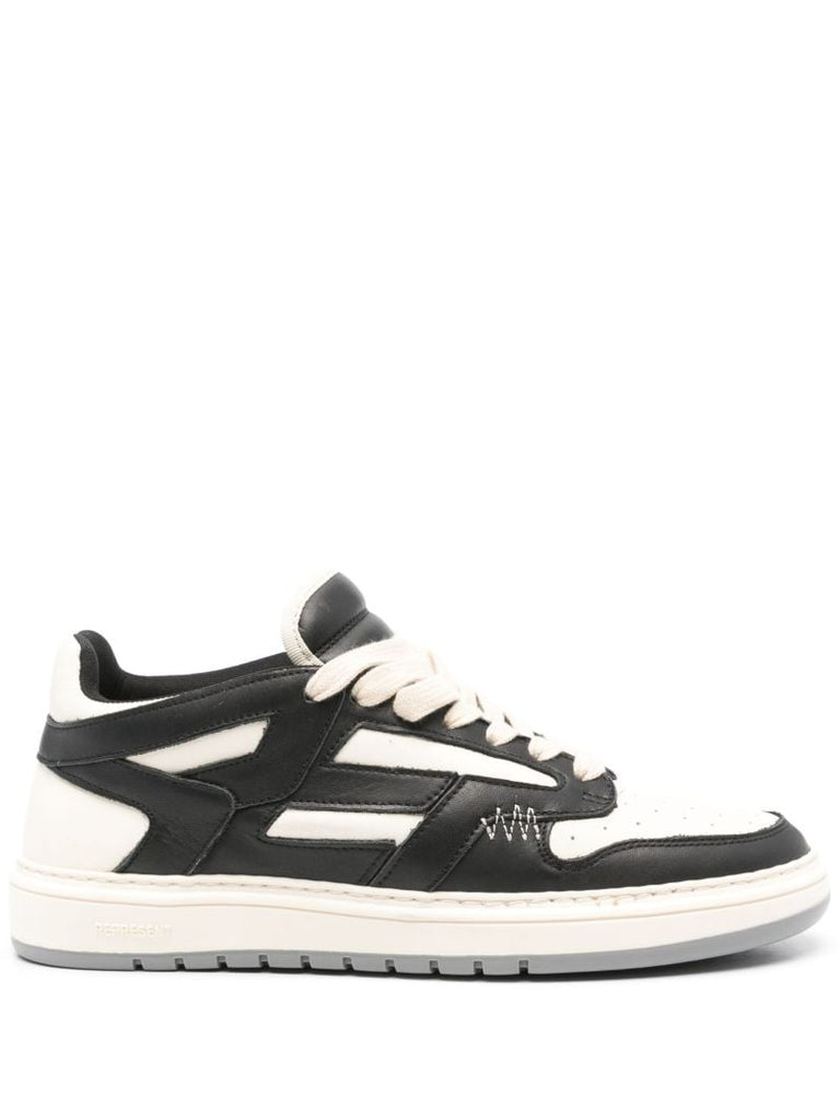 Black Reptor Low Leather Sneakers
