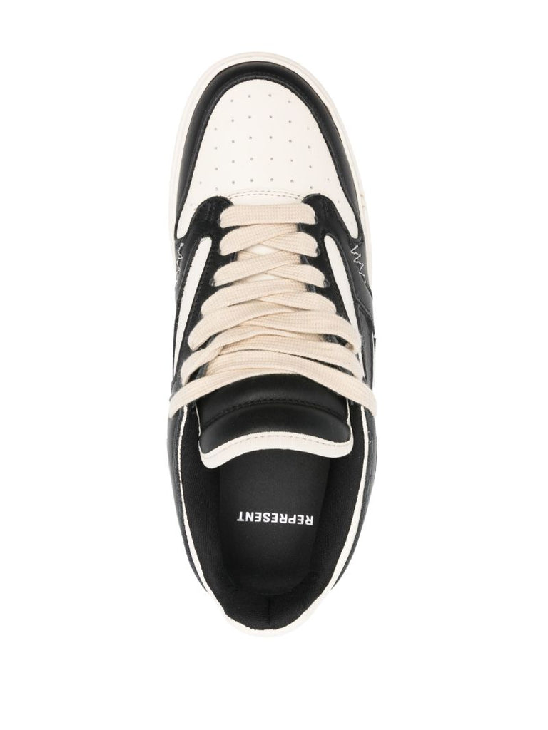 Black Reptor Low Leather Sneakers