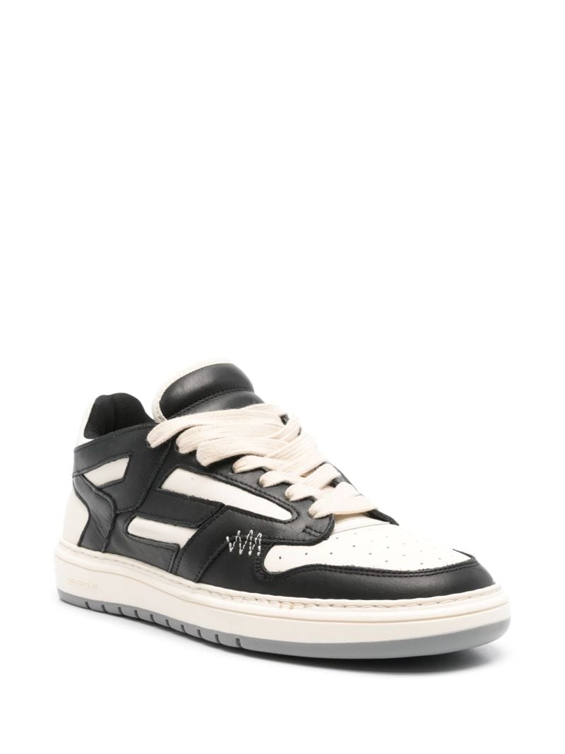 Black Reptor Low Leather Sneakers
