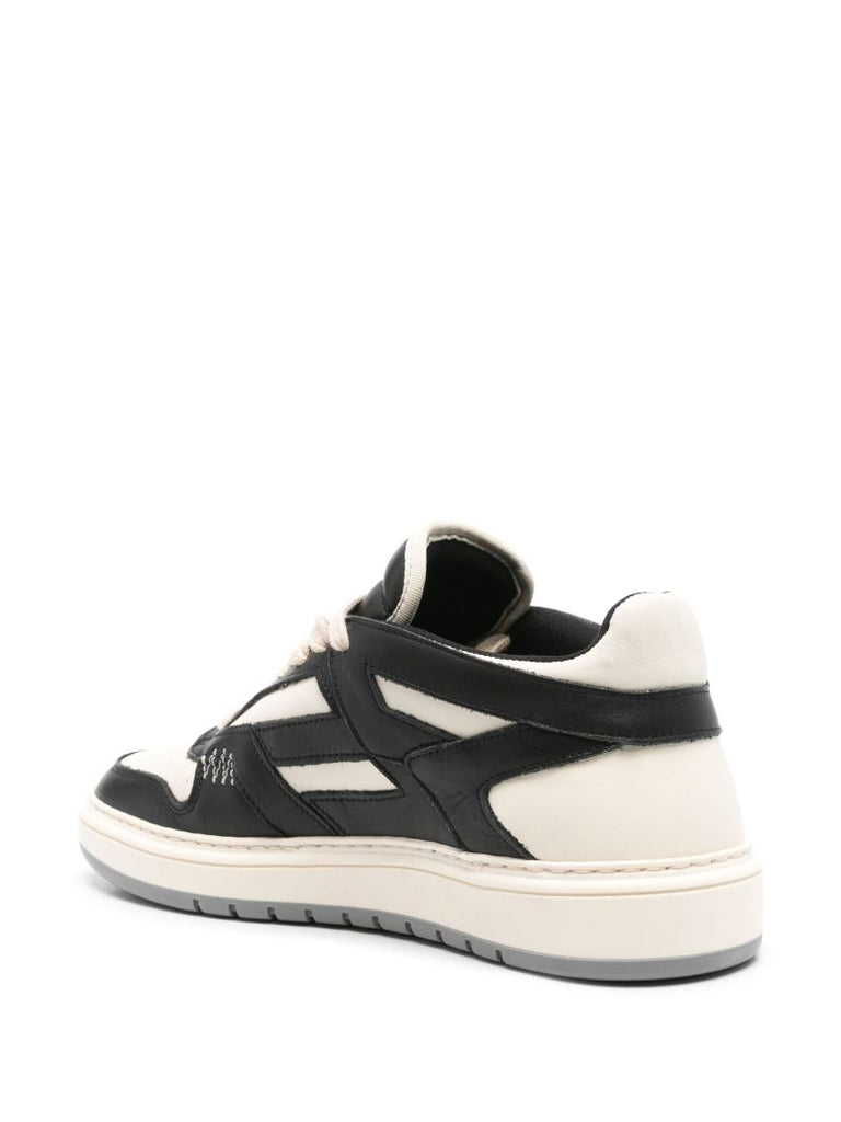 Black Reptor Low Leather Sneakers