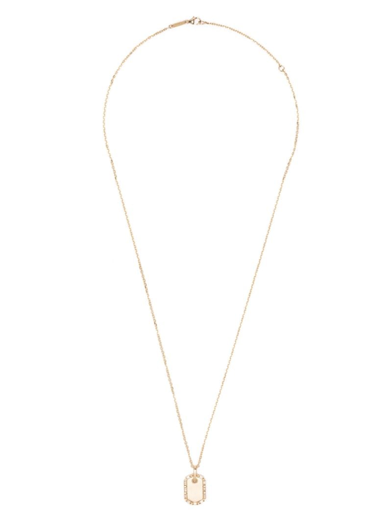 18k Yellow Gold Dog Tag Medium Diamond Necklace
