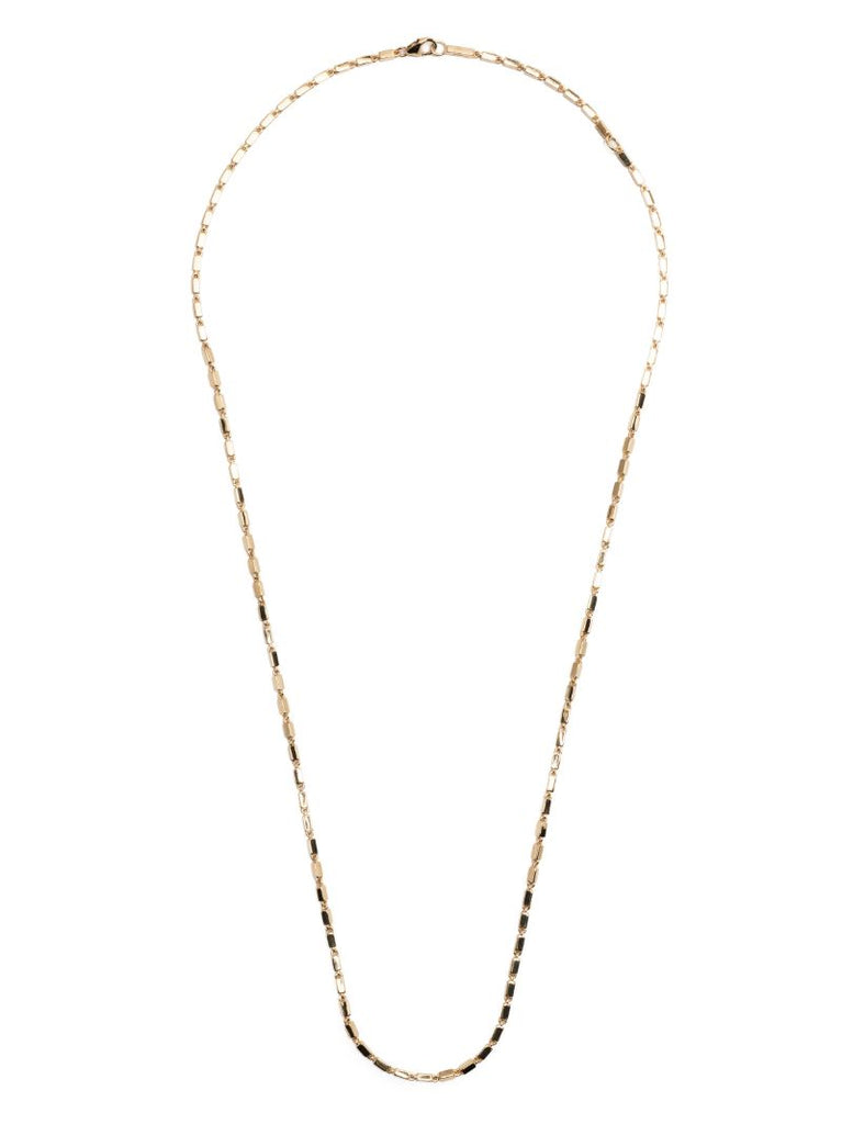 18kt Yellow Gold Block-chain Medium Baguette Necklace