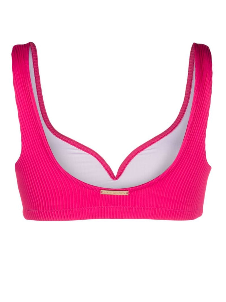 Pink Kamala PlissÃ_x0083_Â© Bikini Top