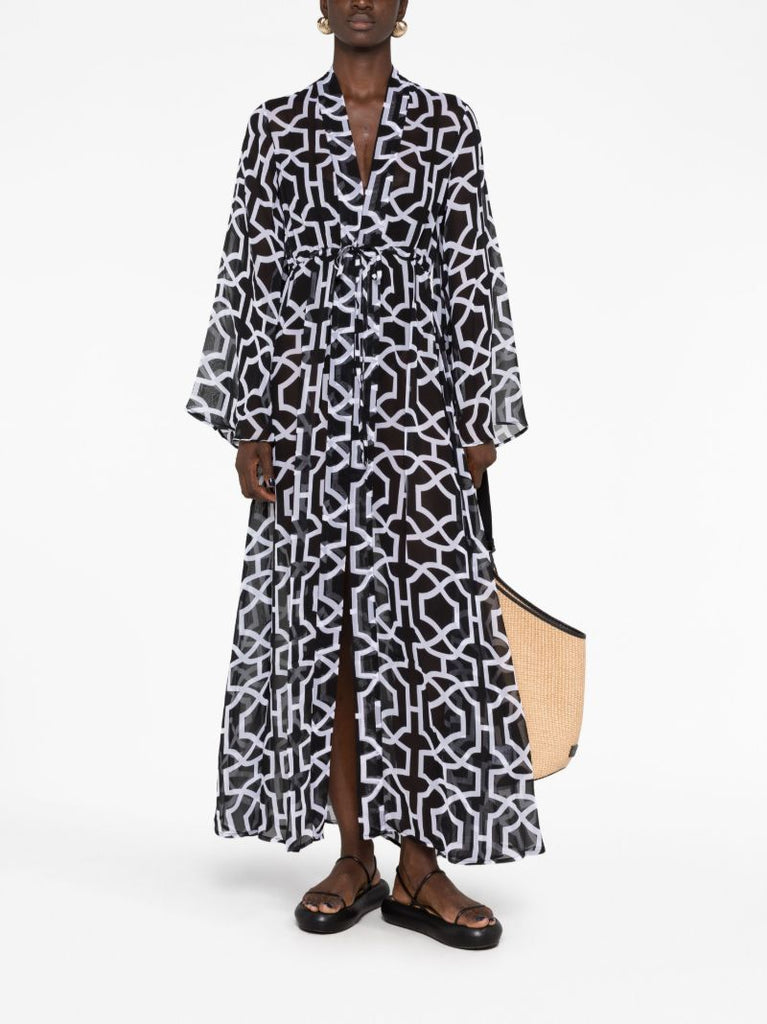 Black Betty Printed Kaftan Dress