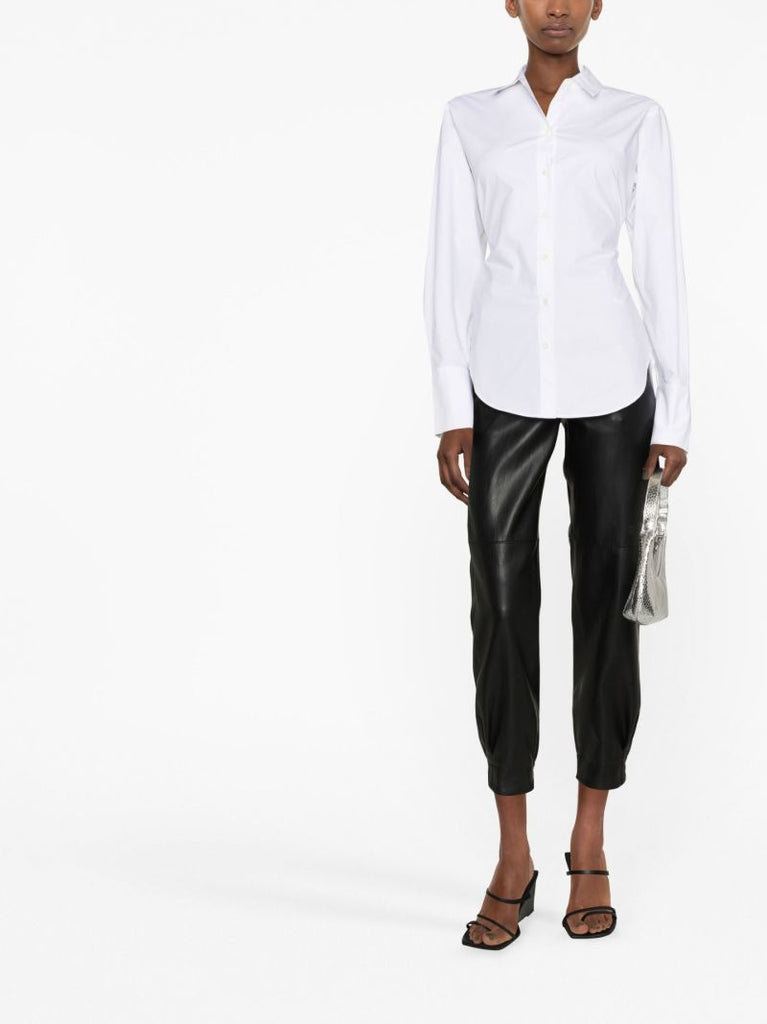 White Tie-back Cotton Shirt