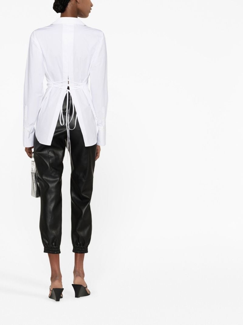 White Tie-back Cotton Shirt
