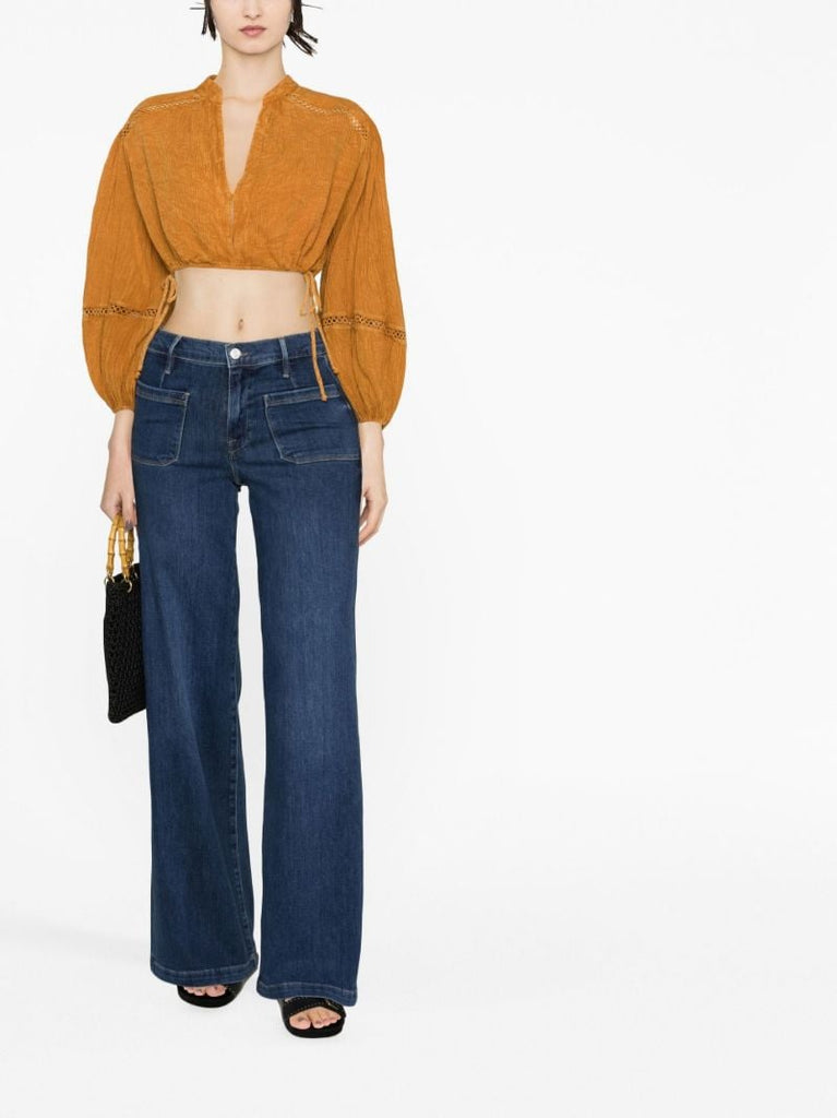 Blue Le Bardot Wide-leg Jeans