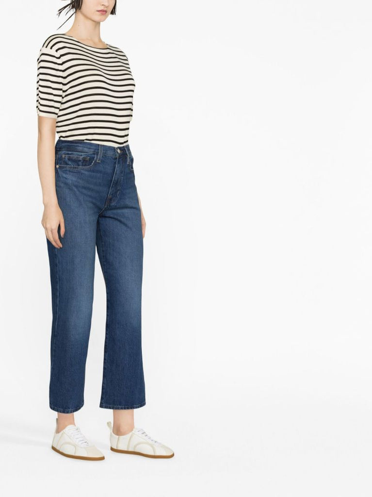 Blue Cropped Denim Jeans