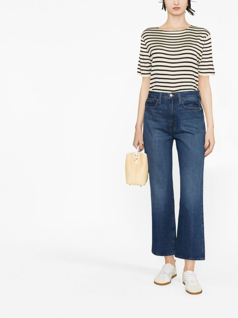 Blue Cropped Denim Jeans