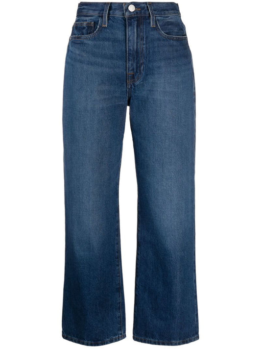 Blue Cropped Denim Jeans