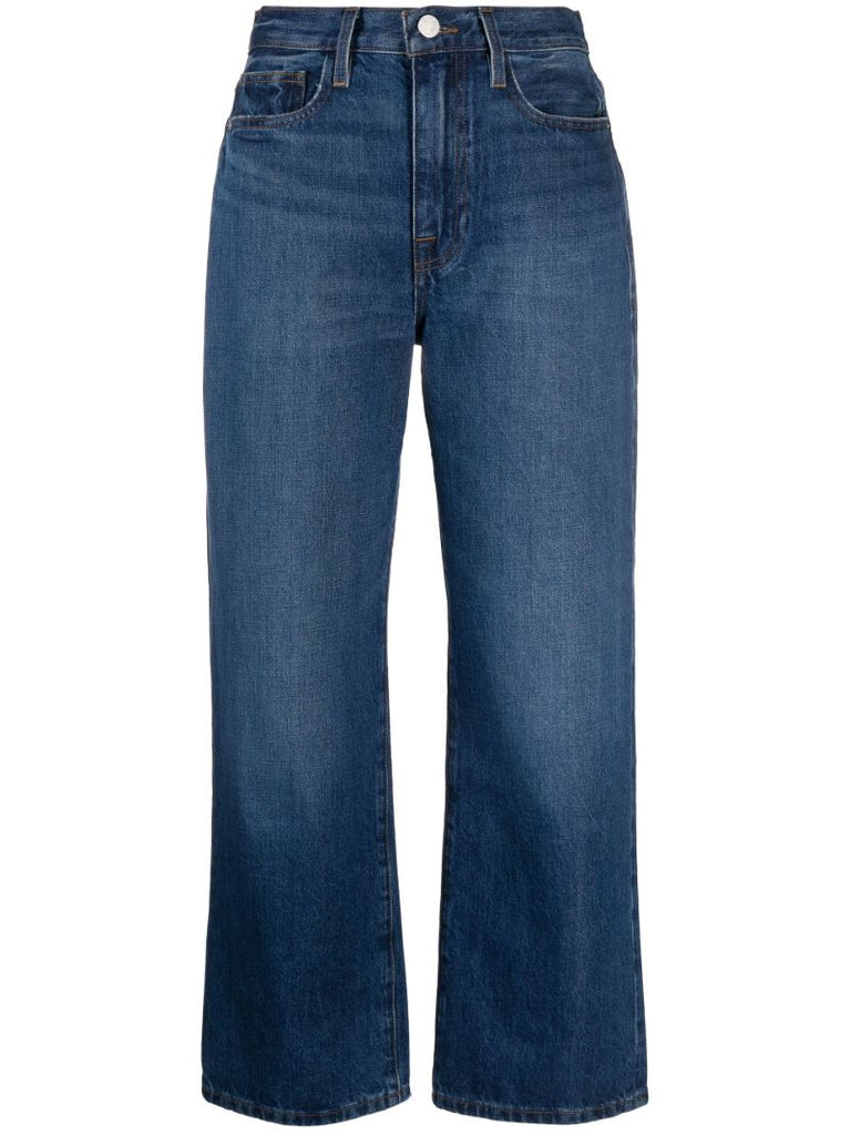 Blue Cropped Denim Jeans