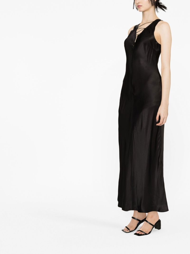 Black Lace Front Midi Dress