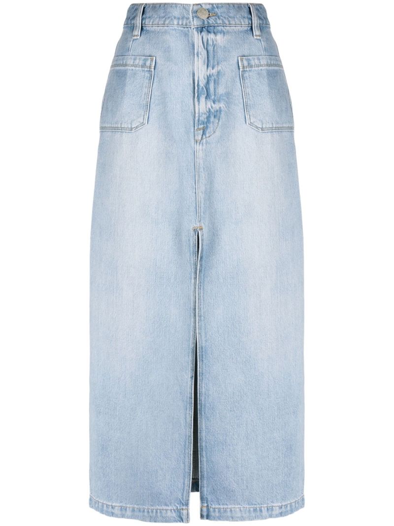 Blue Denim Midi Skirt