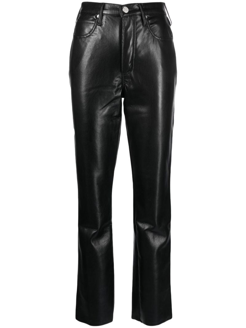 Black High Waist Recycled Leather Trousers