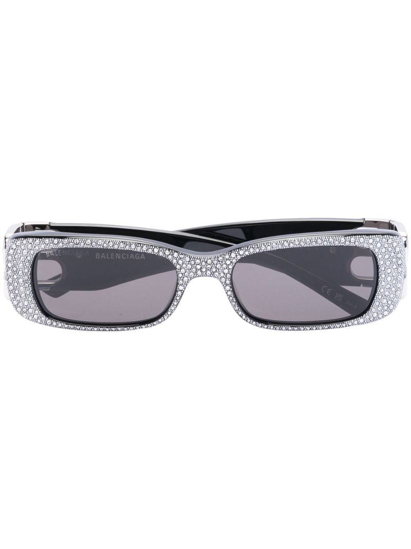 Silver-tone Dynasty Crystal-embellished Sunglasses