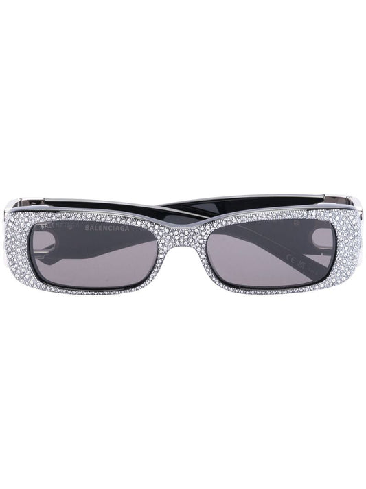 Silver-tone Dynasty Crystal-embellished Sunglasses