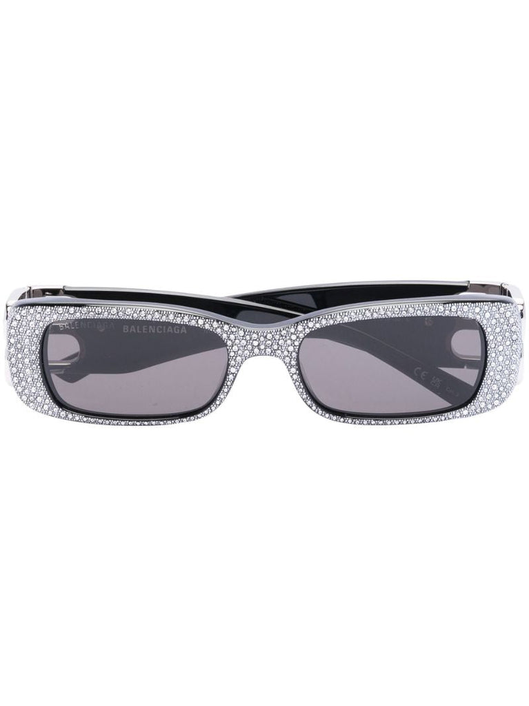Silver-tone Dynasty Crystal-embellished Sunglasses