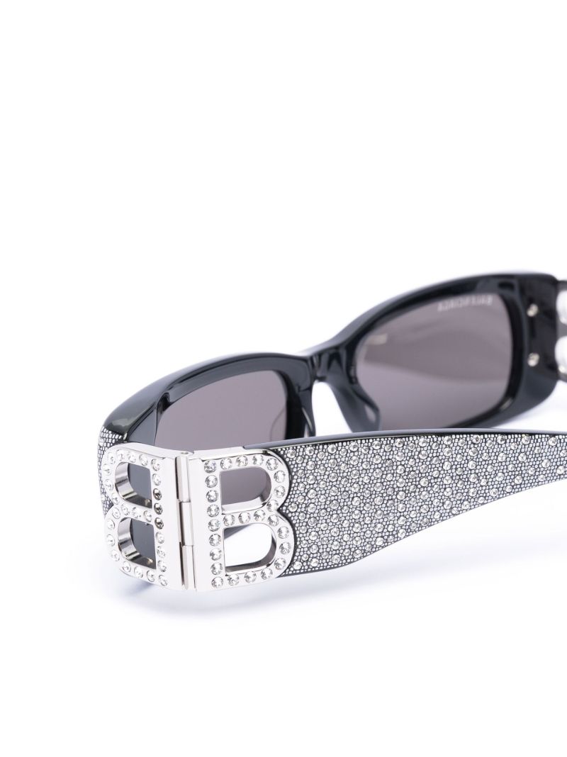 Silver-tone Dynasty Crystal-embellished Sunglasses