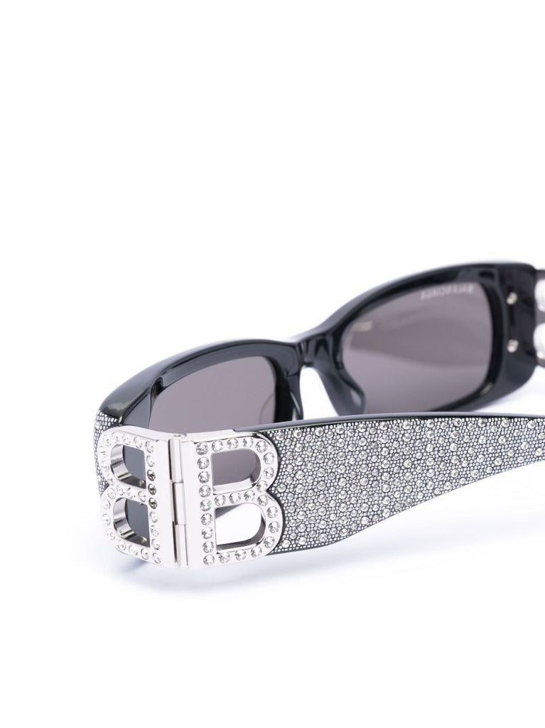 Silver-tone Dynasty Crystal-embellished Sunglasses