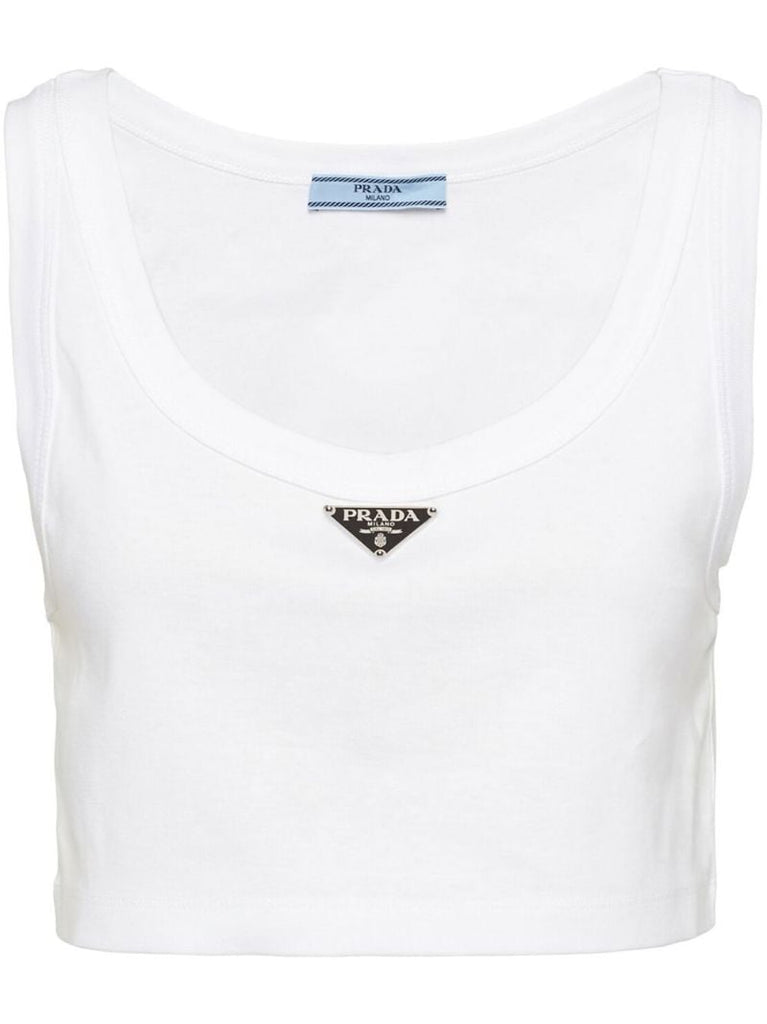 White Triangle Logo Tank Top