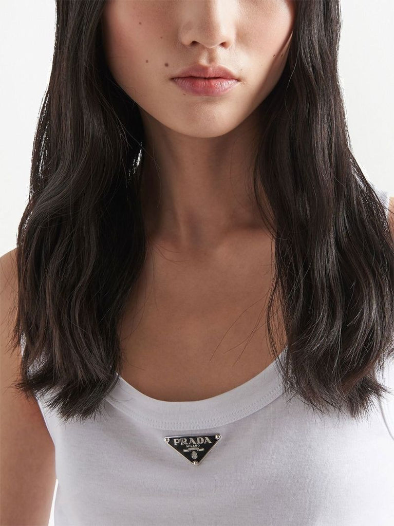 White Triangle Logo Tank Top