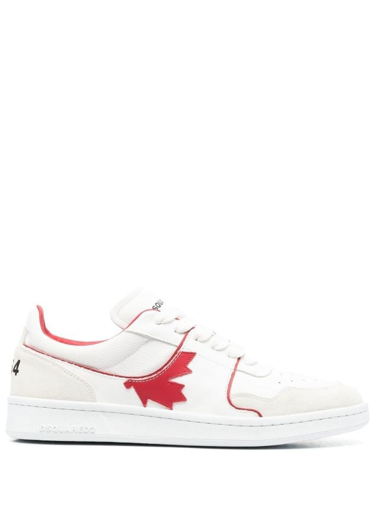 White Maple Leaf Leather Sneakers