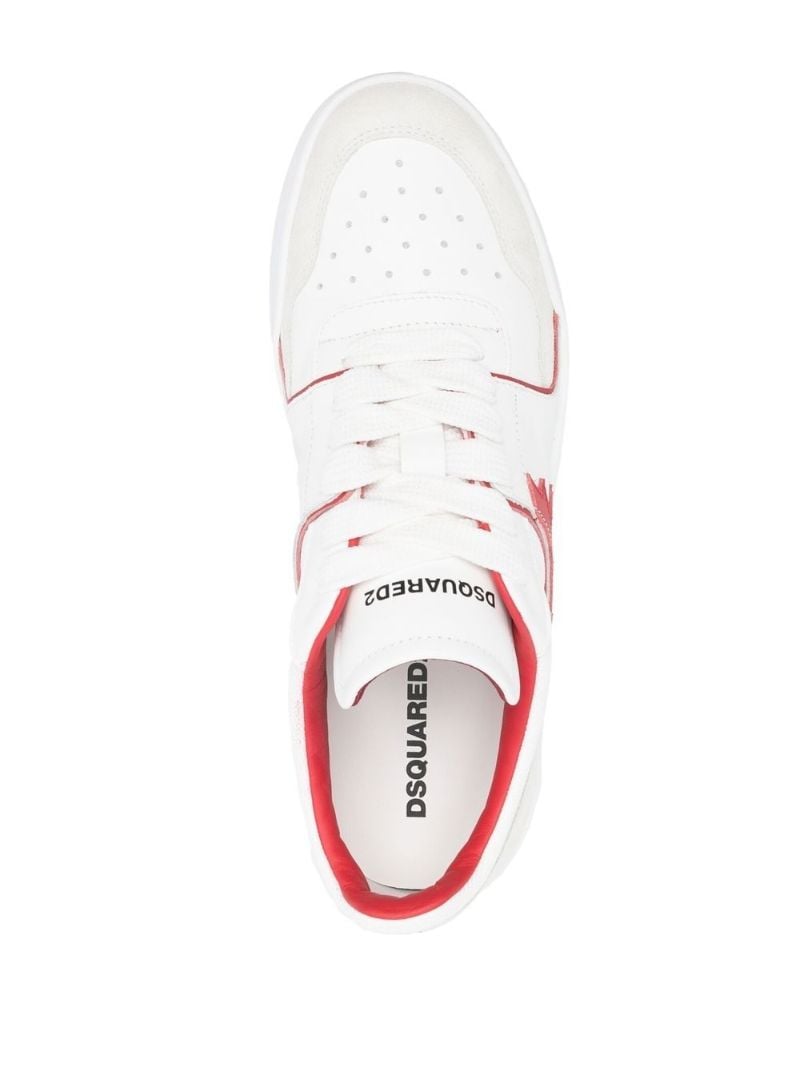 White Maple Leaf Leather Sneakers