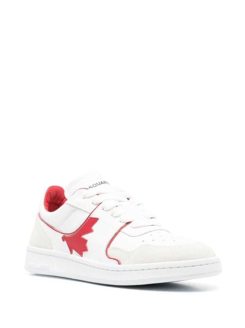 White Maple Leaf Leather Sneakers