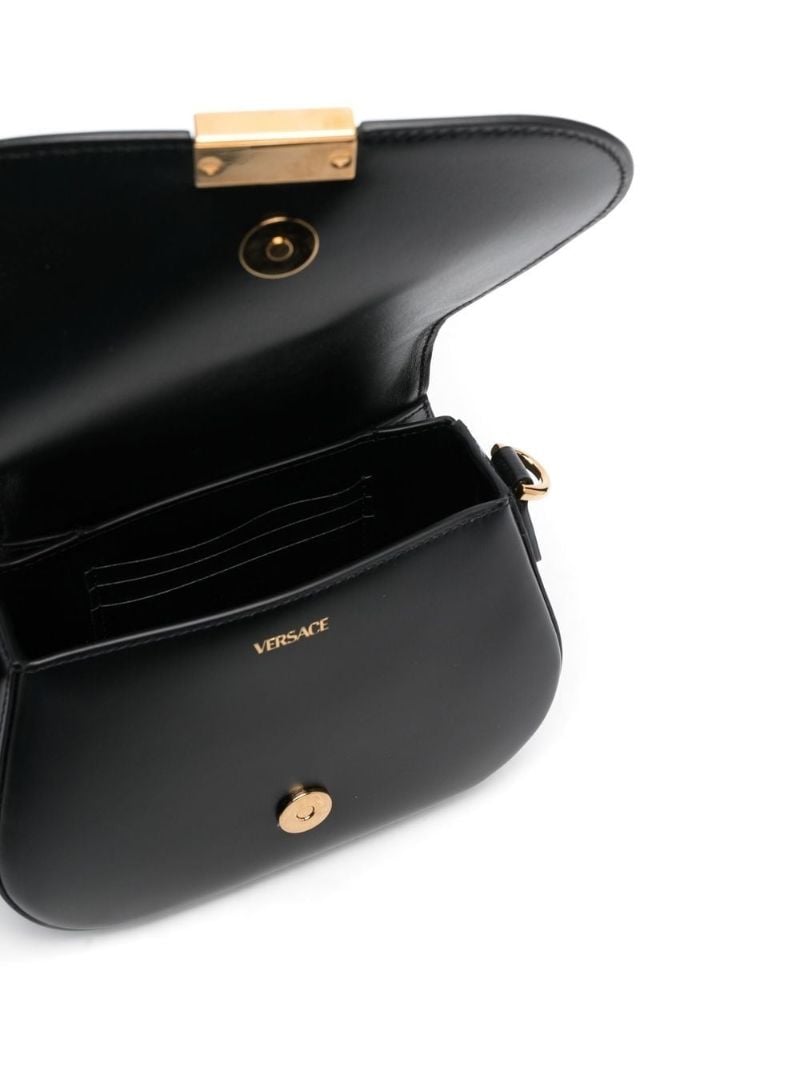 Black Greca Goddess Shoulder Bag