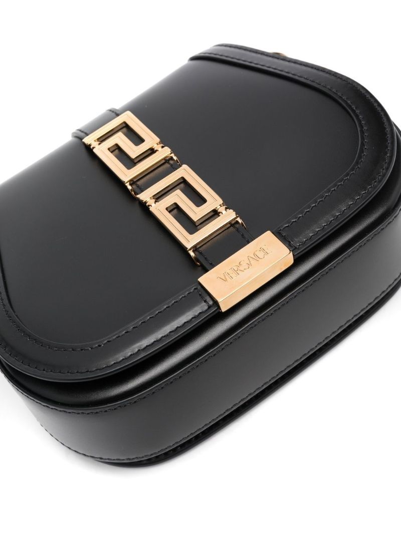 Black Greca Goddess Shoulder Bag