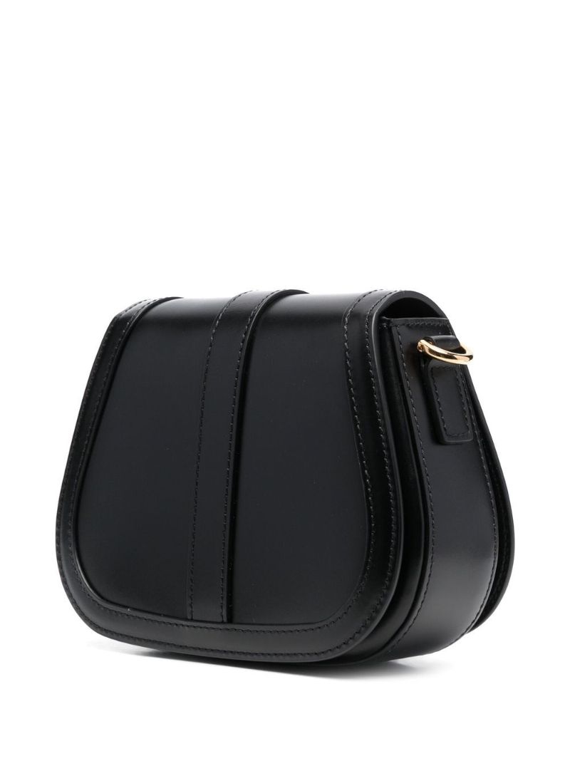 Black Greca Goddess Shoulder Bag