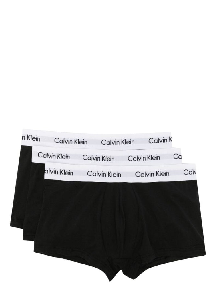 Black Cotton Boxer Briefs Set