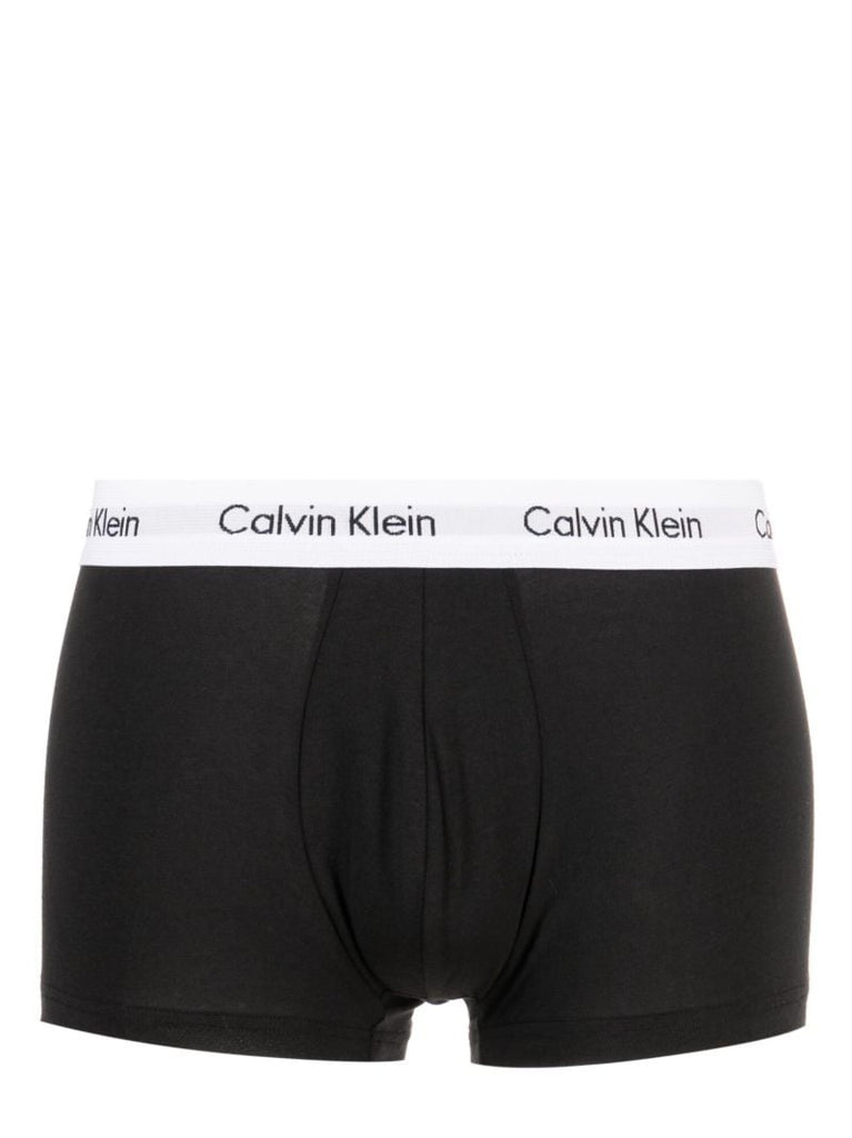 Black Cotton Boxer Briefs Set
