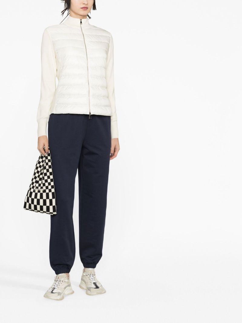 White Padded Wool Cardigan