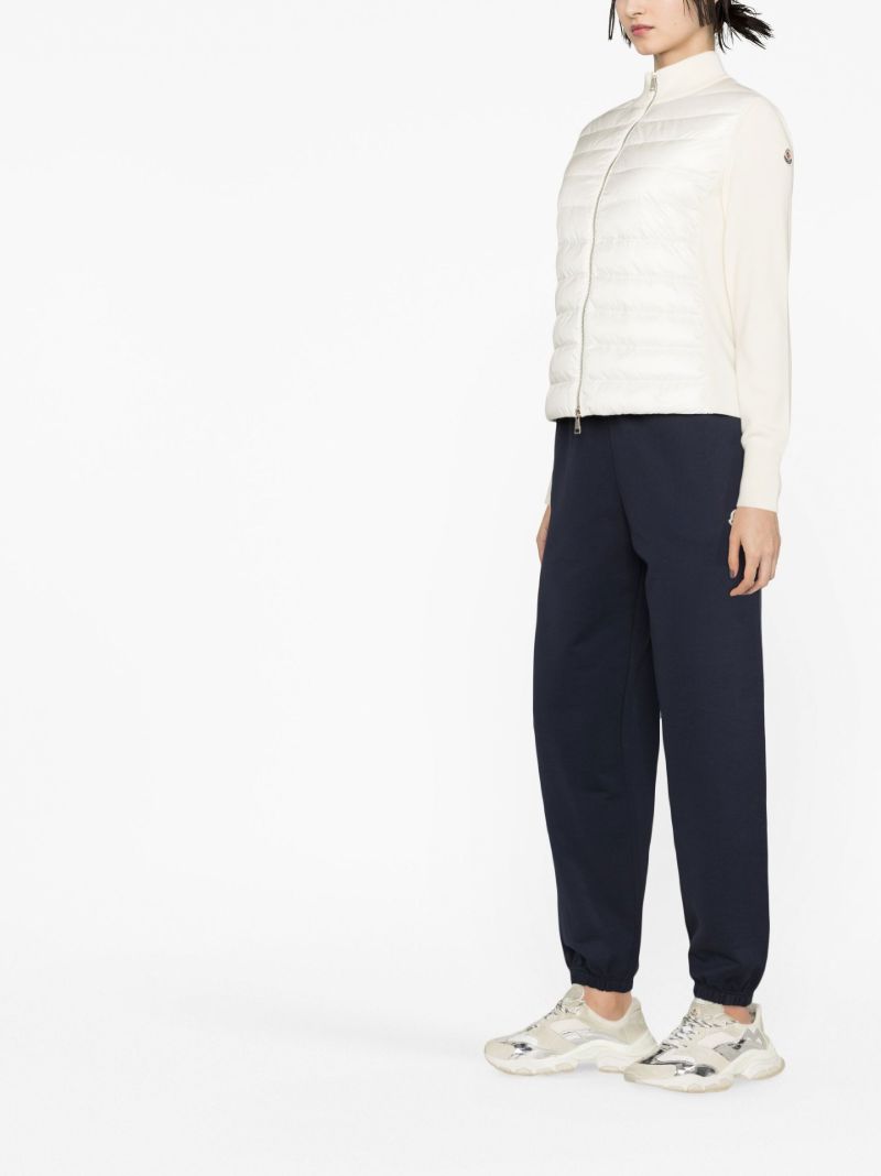 White Padded Wool Cardigan