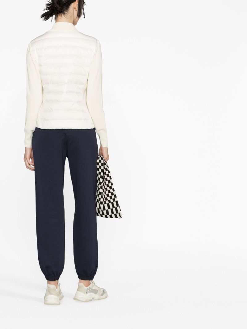 White Padded Wool Cardigan