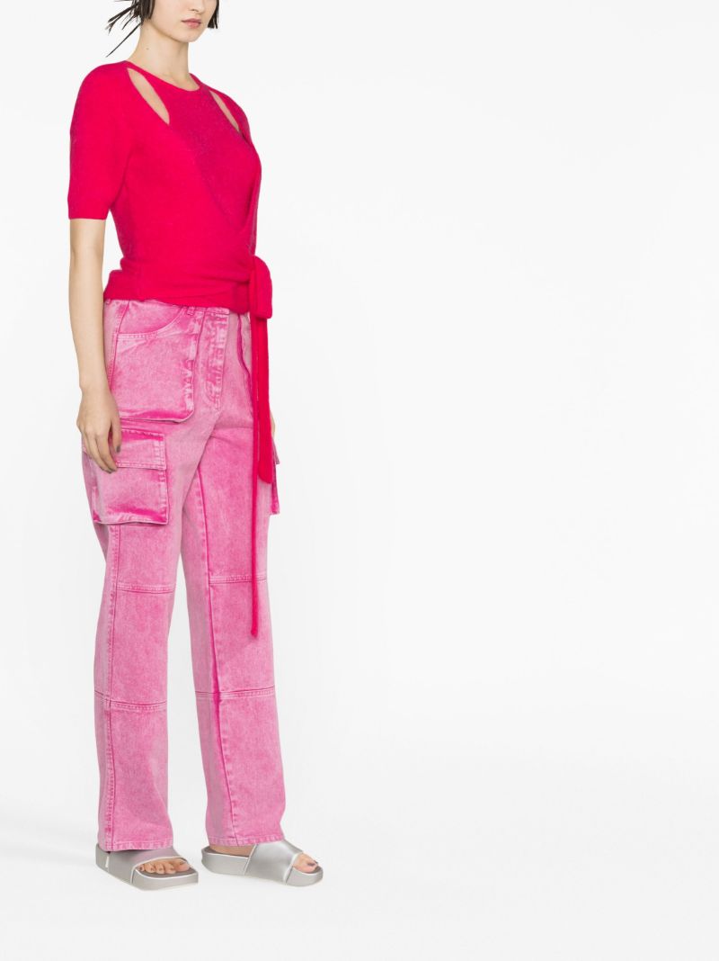 Pink Cut-out Wrap Top