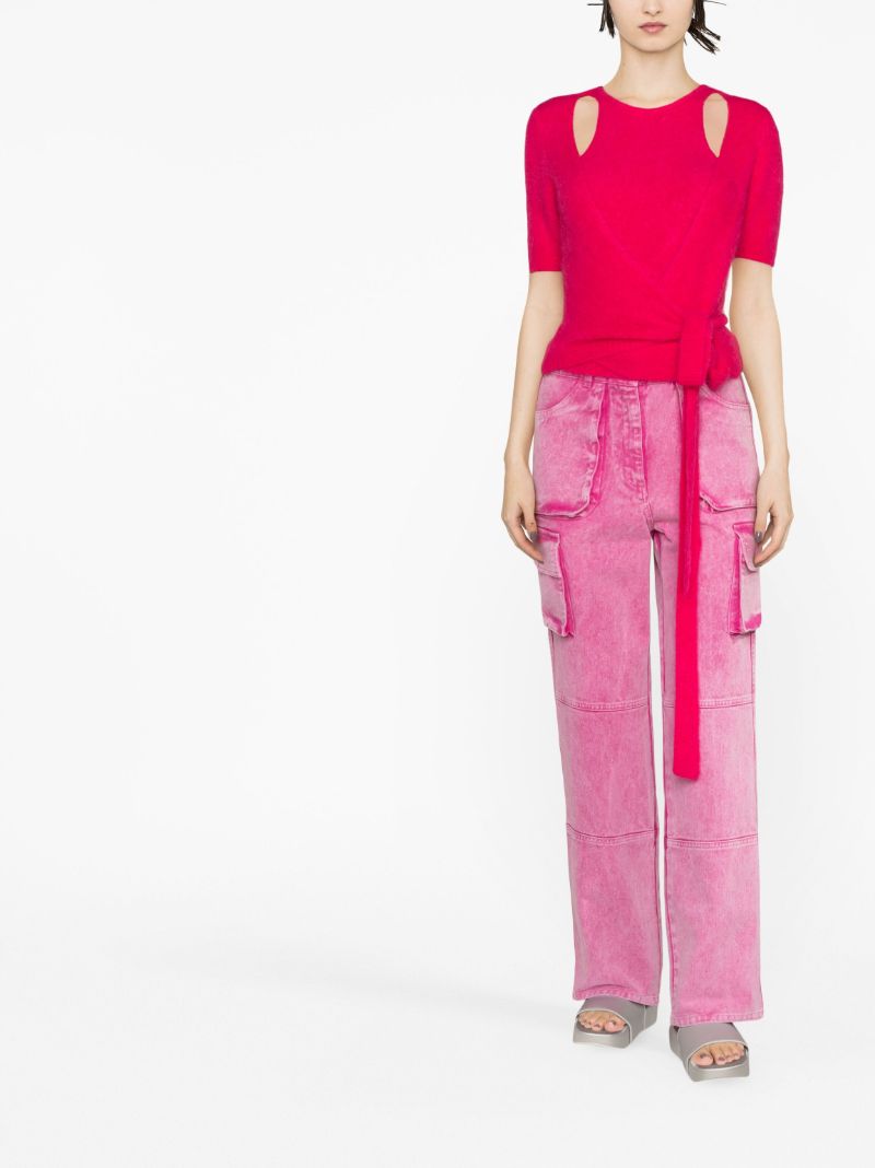 Pink Cut-out Wrap Top