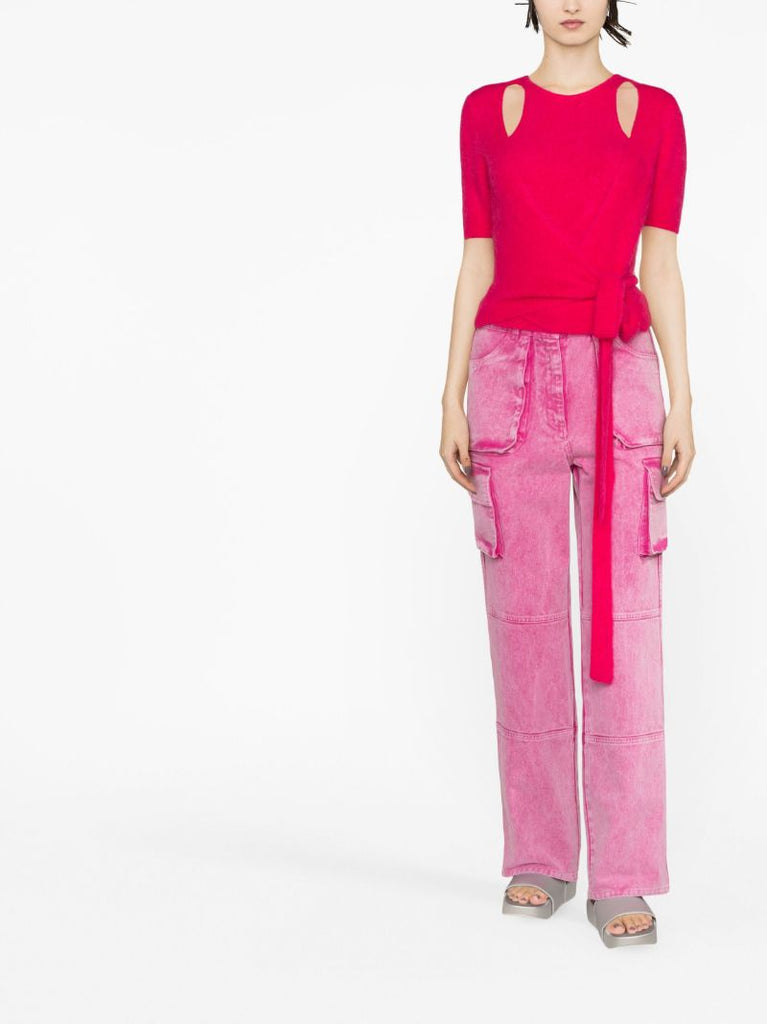 Pink Cut-out Wrap Top